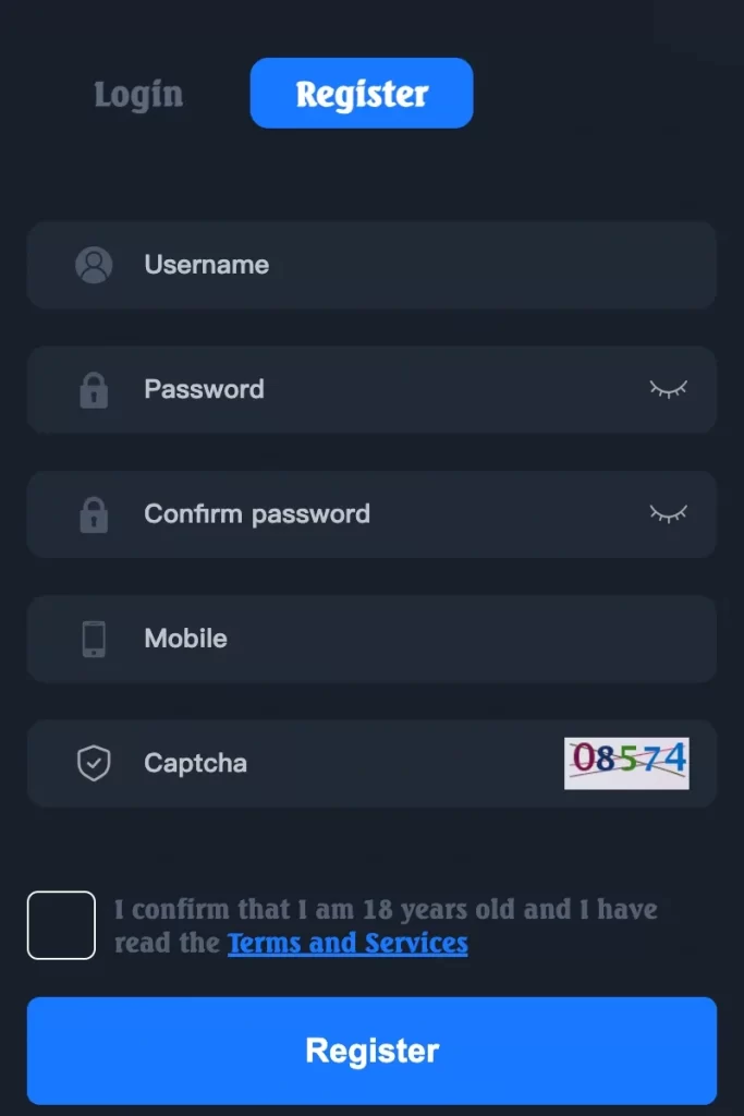 pgasia registration interface showing user sign-up form